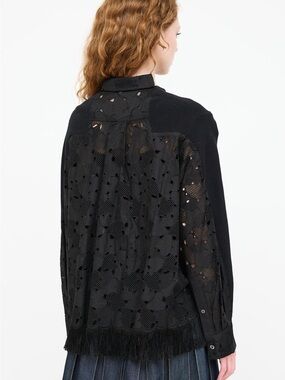 Sacai Luck Black Lace-Back Women's Jacket Cardigan